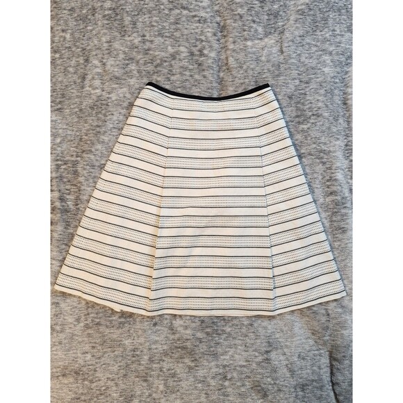 Keith British Style Cream/Black Embroidered Striped Skirt size 38 - Picture 1 of 5